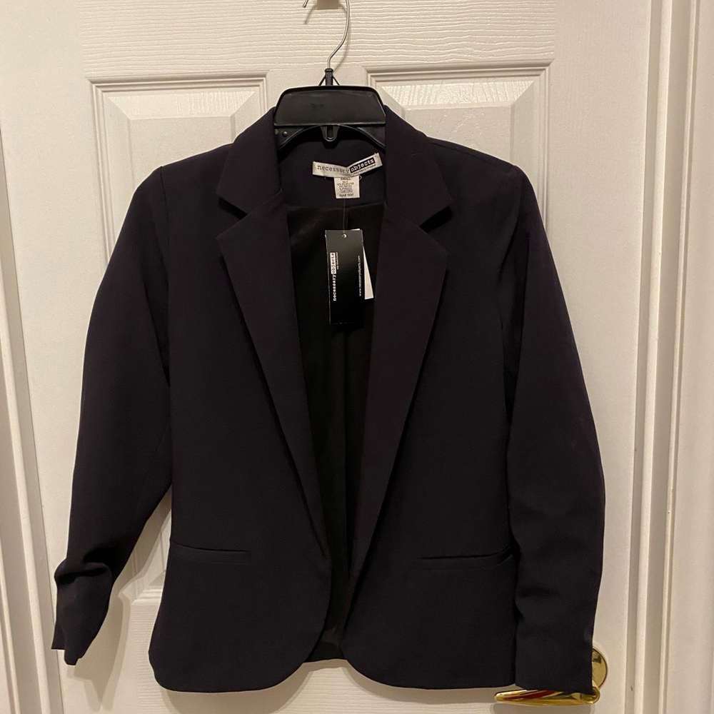Necessary Objects Navy Blazer Small NWT New